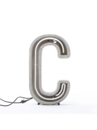 Alphacrete Table Lamp - Letter C White | Gray | Cement Seletti BBMDS