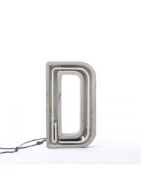 Alphacrete Table Lamp - White Letter D | Gray | Seletti BBMDS Cement