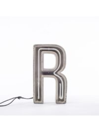 Alphacrete Table Lamp - Letter R White | Gray | Concrete Seletti BBMDS