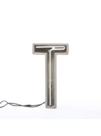 Alphacrete Table Lamp - Letter T White | Gray | Cement Seletti BBMDS