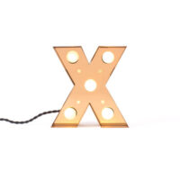 Lámpara de mesa Caractère Applique - Letra X Oro brillante Seletti Selab | Studio Badini Creatim