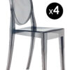 Victoria Ghost stackable chair - Σετ 4 Fumé Kartell Philippe Starck 1
