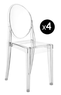 Stapelbarer Stuhl Victoria Ghost - 4er-Set Transparent Kartell Philippe Starck 1