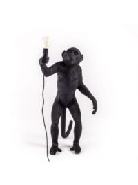 Affen Stehende Tischlampe im Freien - H 54 cm Schwarz Seletti Marcantonio Raimondi Malerba