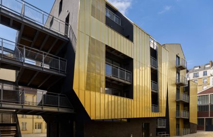 In Paris, a shared urban courtyard lined with gold